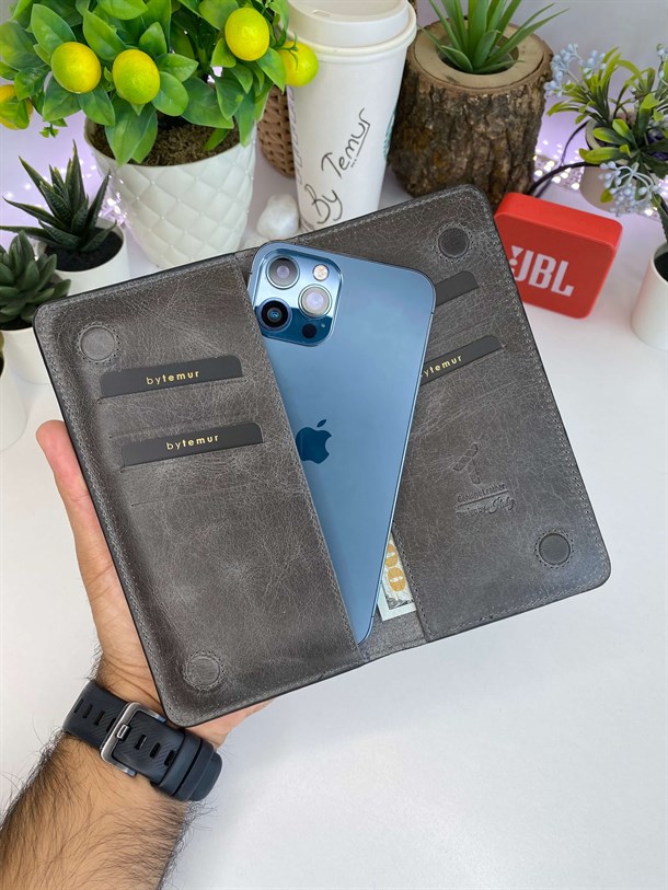 MICHAEL GREY  MAGNETIC GENUINE LEATHER PHONE WALLET