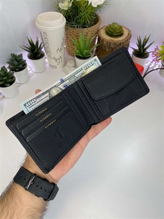 BINARY BLACK GENUINE LEATHER WALLET AND CARD HOLDER