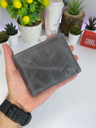 BINARY GREY GENUINE LEATHER WALLET AND CARD HOLDER