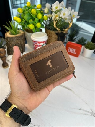 CARLO CRAZY BROWN GENUINE LEATHER WALLET