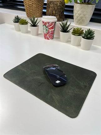 GREEN LEATHER MOUSEPAD