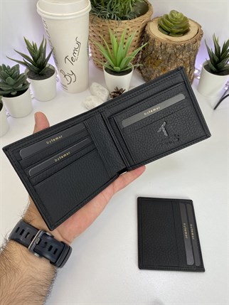 REMY BLACK GENUINE LEATHER   WALLET AND CARD HOLDER