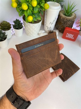 REMY CRAZY BROWN GENUINE LEATHER WALLET AND CARD HOLDER