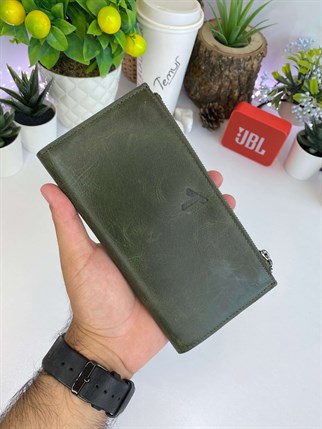 SEDNA GREEN GENUINE LEATHER PHONE WALLET